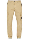 Men's Wappen Patch Slim Cargo Straight Pants Beige - STONE ISLAND - BALAAN 2