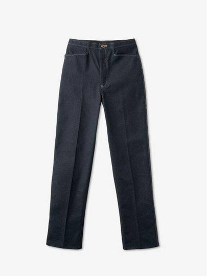 Selvedge Denim Track Stitch Backstrap Straight Pants Navy - THOM BROWNE - BALAAN 2