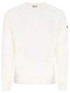 Men's Logo Patch Wool Cashmere Knit White - MONCLER - BALAAN 2