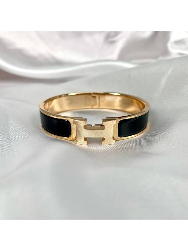 Clic H Bracelet Rose Gold Noir - HERMES - BALAAN 2