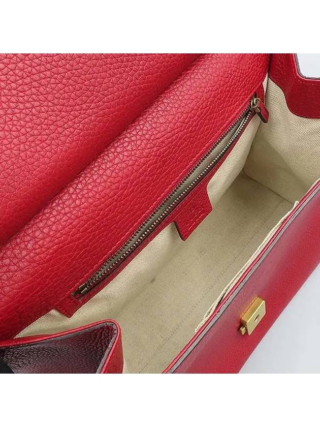 421890 Red leather GG Marmont top handle small gold logo tote bag shoulder strap 2WAY - GUCCI - BALAAN 5