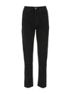 Women's Cotton High Waist Pants Black - SAINT LAURENT - BALAAN 2