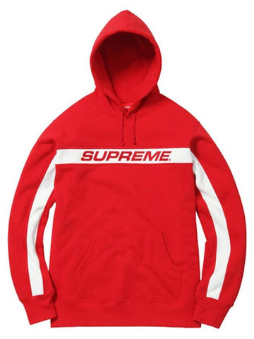 Full Stripe Hooded Sweatshirt Red - SUPREME - BALAAN 1