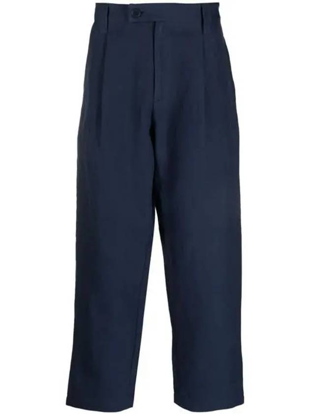 Renato Linen Cotton Straight Pants Navy - A.P.C. - BALAAN 3