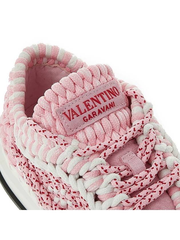 Crochet Low Top Sneakers Pink - VALENTINO - BALAAN 9