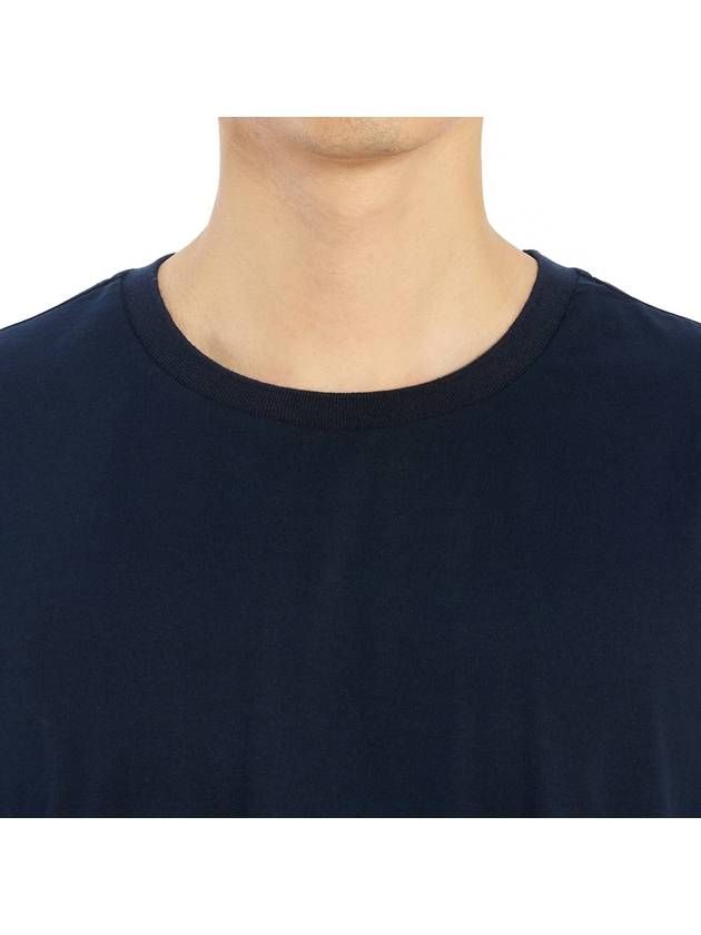 Men's Side Slit Relaxed Short Sleeve T-Shirt Navy - THOM BROWNE - BALAAN 9