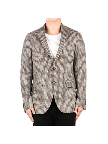 Men's Mixed Wool Jacket Brown - ETRO - BALAAN 1