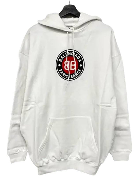 BB logo oversized hooded top white - BALENCIAGA - BALAAN.