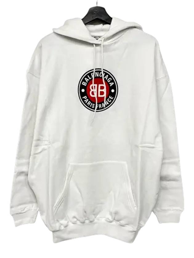 BB Logo Round Print Hoodie White - BALENCIAGA - BALAAN 2