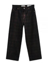 Vast Cut Overdyed Big Lumbercheck Print Wide Jeans Black - OUR LEGACY - BALAAN 2