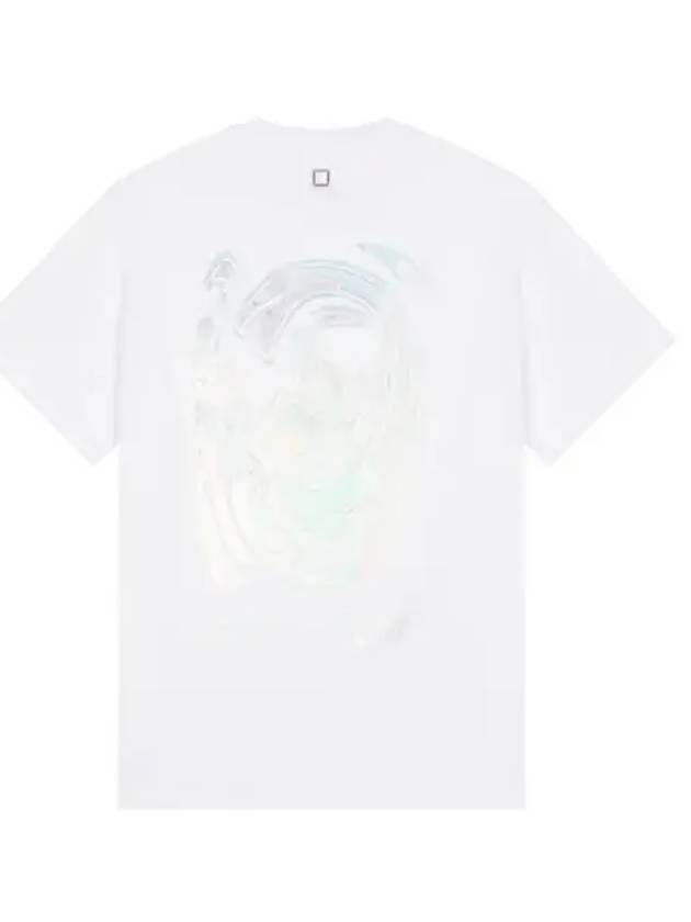 White Metallic Graphic T Shirt W243TS04701W - WOOYOUNGMI - BALAAN 1