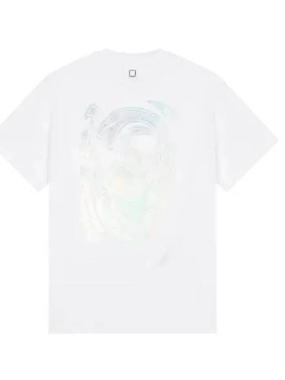 Metallic Graphic Short Sleeve T-Shirt White - WOOYOUNGMI - BALAAN 2