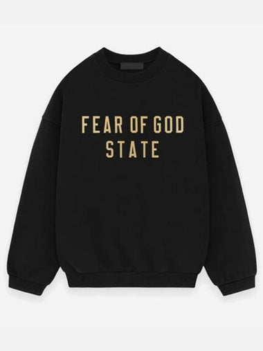 Essential Fear of God Fleece State Sweatshirt Black 192BT24626260F - FEAR OF GOD ESSENTIALS - BALAAN 1