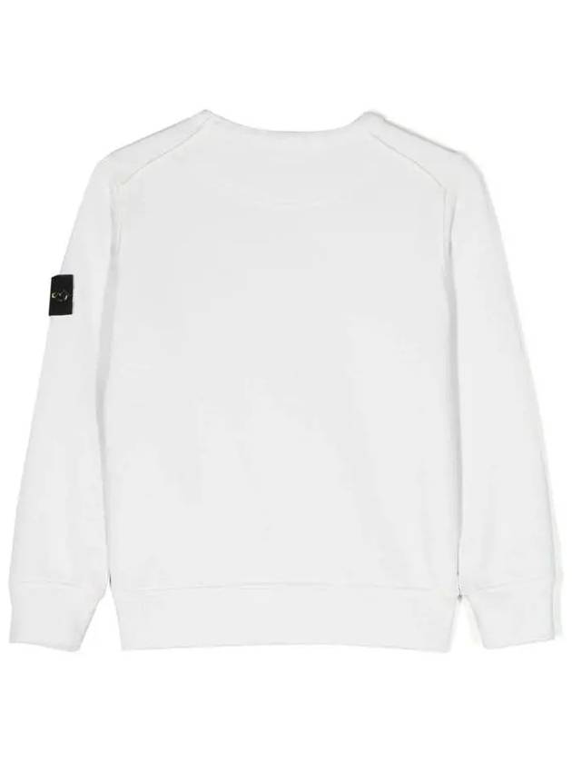 Kids Wappen Patch Organic Cotton Fleece Sweatshirt White - STONE ISLAND - BALAAN 4