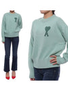 Big Heart Logo Knit Top Mint - AMI - BALAAN 2