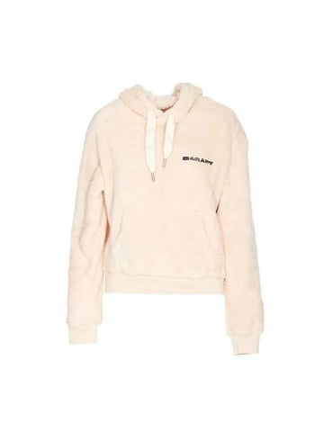 Maeva Embroidered Logo Hoodie Top Beige - ISABEL MARANT ETOILE - BALAAN 1