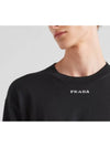 Logo Intarsia Crew Neck Sweatshirt Black - PRADA - BALAAN 4