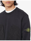 Cotton Fleece Crewneck Sweatshirt Black - STONE ISLAND - BALAAN 3