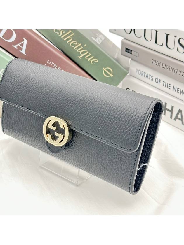 GG Interlocking Long Wallet Black - GUCCI - BALAAN 4