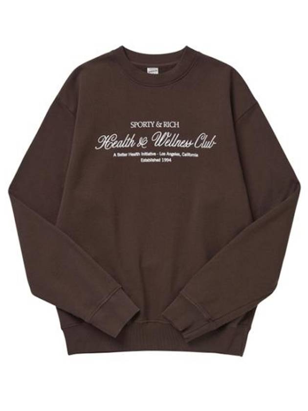 Club Crew Neck Cotton Sweatshirt Brown - SPORTY & RICH - BALAAN 2