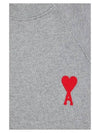 Cotton Heart Logo Sweatshirt Grey - AMI - BALAAN 6