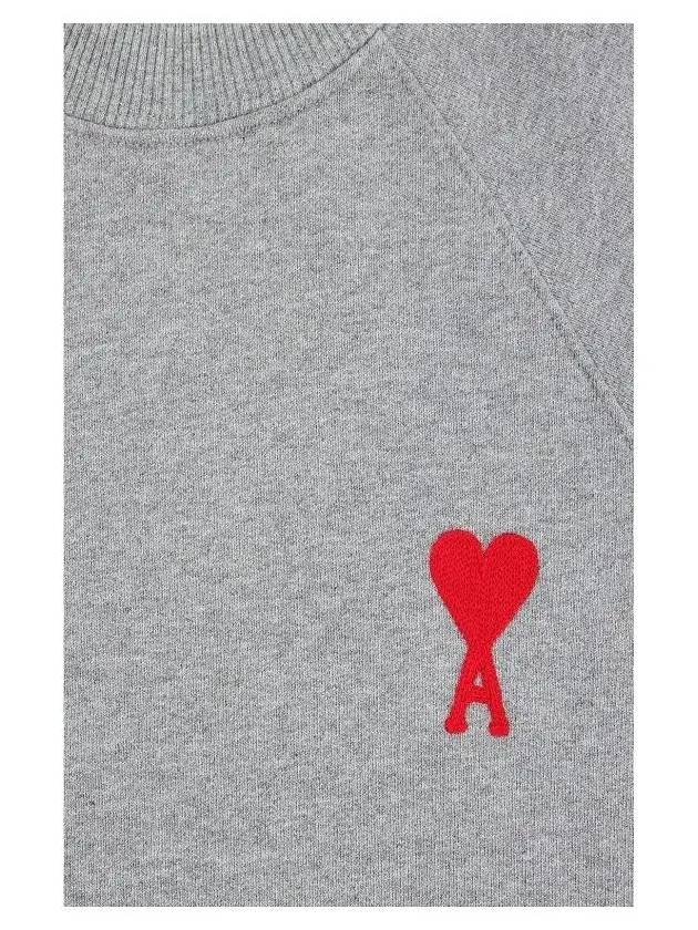 Cotton Heart Logo Sweatshirt Grey - AMI - BALAAN 6