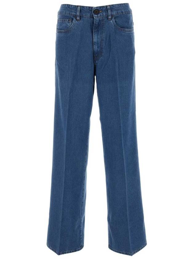 Miu logo embroidered straight leg denim jeans - MIU MIU - BALAAN 2