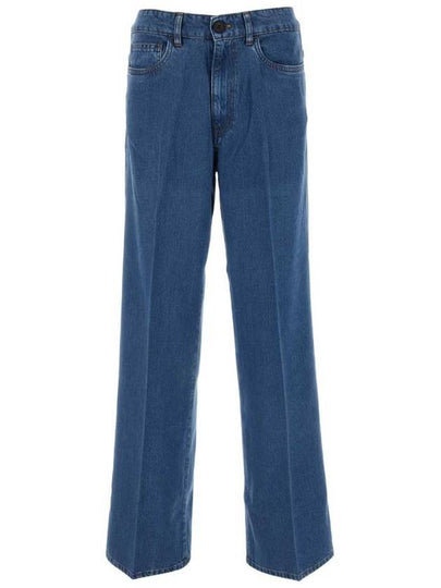 Miu logo embroidered straight leg denim jeans - MIU MIU - BALAAN 2