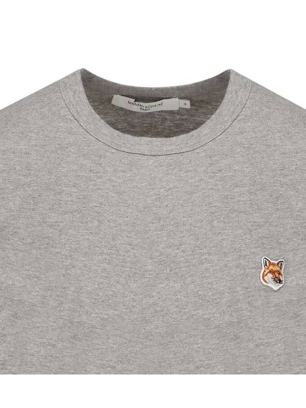 Fox Head Patch Classic Short Sleeve T-Shirt Grey Melange - MAISON KITSUNE - BALAAN 4