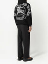 EKD Print Cotton Blend Hoodie Black - BURBERRY - BALAAN 3