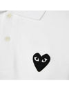 Men's Black Heart Waffen Short Sleeve Polo Shirt White - COMME DES GARCONS - BALAAN 6