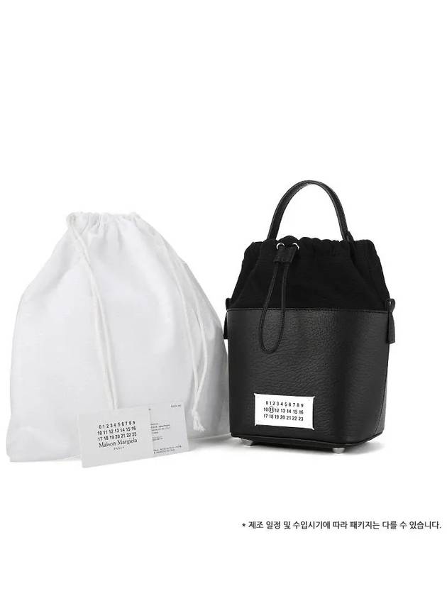 5AC Number Logo Texture Leather Bucket Bag Black - MAISON MARGIELA - BALAAN 4