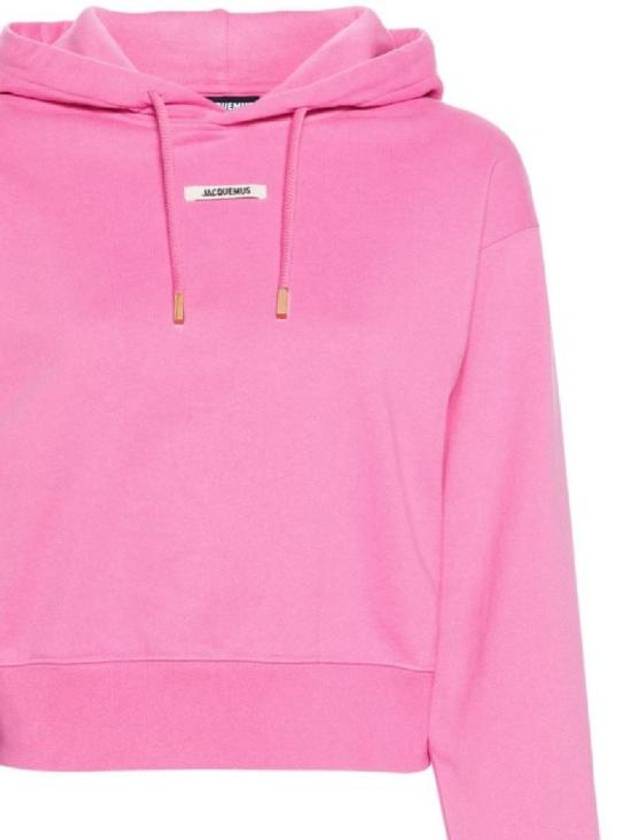 Le Sweatshirt Gros Grain Cotton Hoodie Pink - JACQUEMUS - BALAAN 3