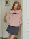 Ribbon buckle shearling fur jacket Pink - OPENING SUNSHINE - BALAAN 4