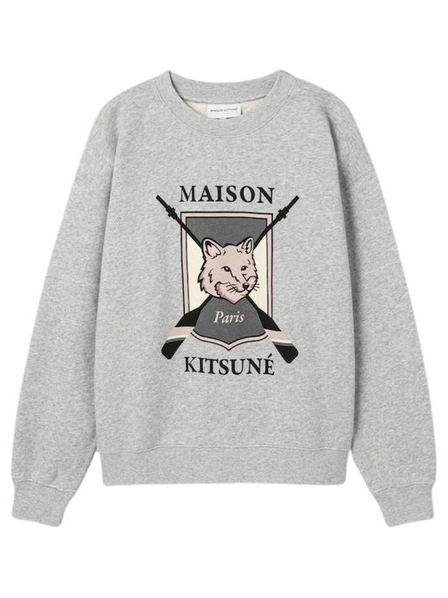 College Fox Print Sweatshirt Light Grey Melange - MAISON KITSUNE - BALAAN 2