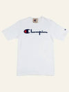 Heritage Shorts Direct Flock Script Short Sleeve Tee White GT19 Y07954 WHC - CHAMPION - BALAAN 6