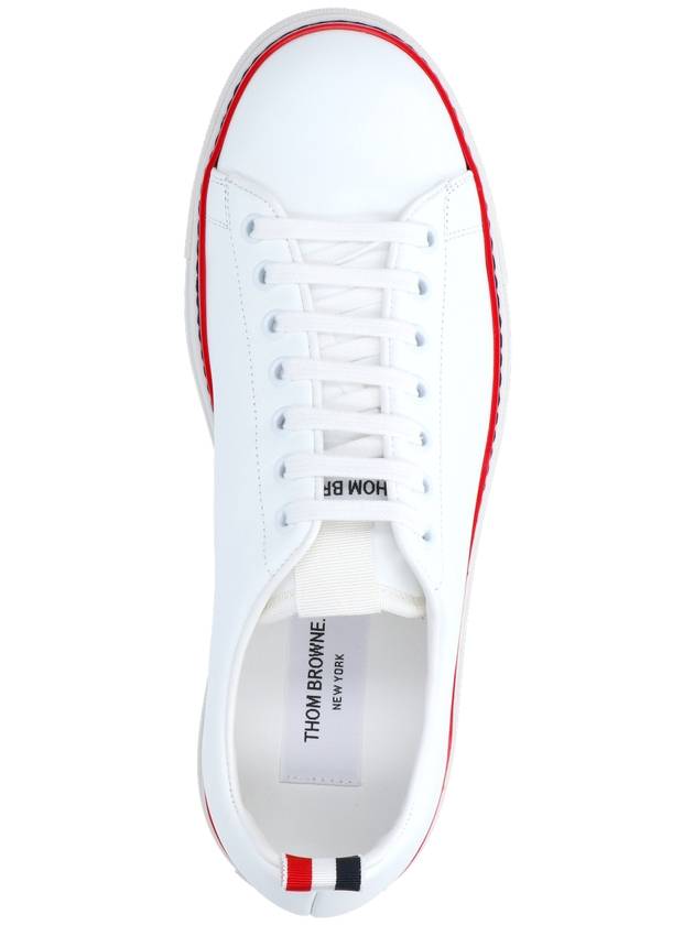 Tennis Vitello Calf Leather Low Top Sneakers White - THOM BROWNE - BALAAN 6