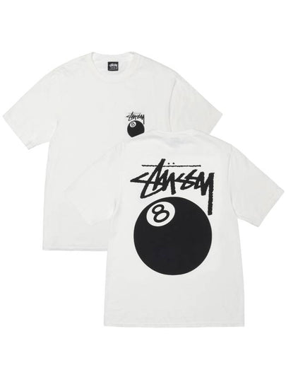 8-Ball Pigment Dyed Short Sleeve T-Shirt White - STUSSY - BALAAN 2