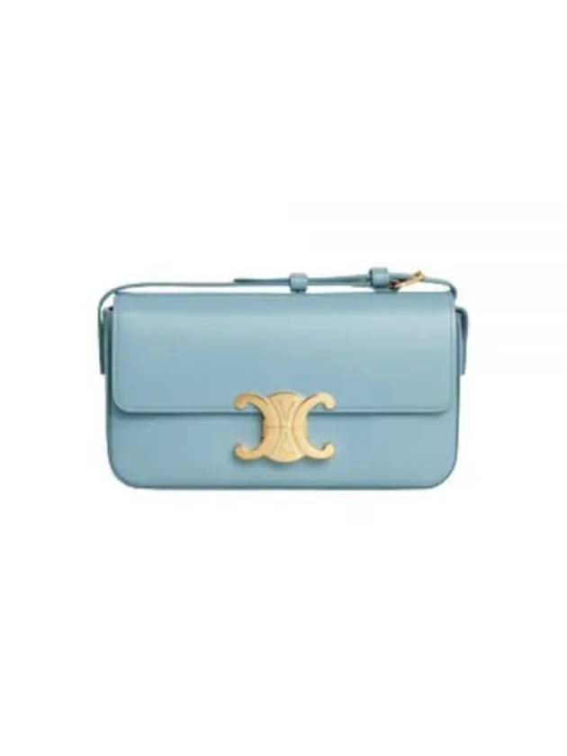 Claude Shiny Calfskin Shoulder Bag Blue - CELINE - BALAAN 2