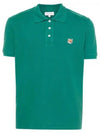 Fox Head Patch Cotton Polo Shirt Green - MAISON KITSUNE - BALAAN 2