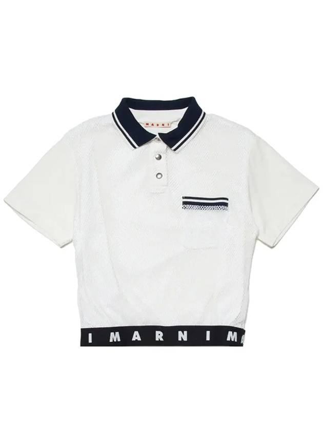 Kids Logo Mesh Polo T Shirt M00864 M00LE 0M108 - MARNI - BALAAN 1