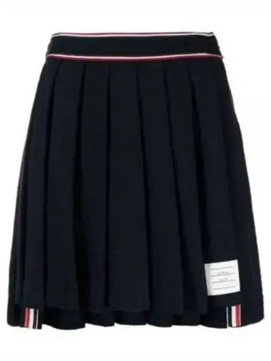 University Striped Mini Pleated Skirt Navy - THOM BROWNE - BALAAN.