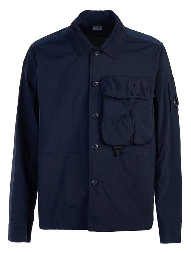 Men's Lens Wappen Tyrone Overfit Long Sleeve Shirt Jacket Navy - CP COMPANY - BALAAN 2