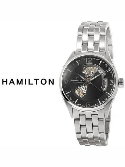 Jazzmaster Open Heart Automatic 42mm Metal Watch Black - HAMILTON - BALAAN 2