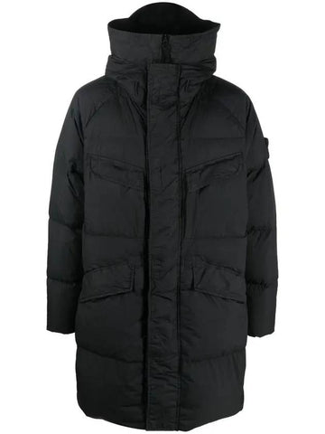 Wappen Patch Crinkle Reps Long Padding Black - STONE ISLAND - BALAAN 1