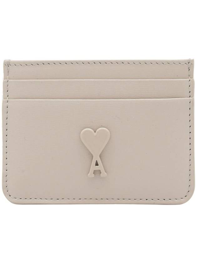 Heart Logo Leather Card Wallet Cream - AMI - BALAAN 2