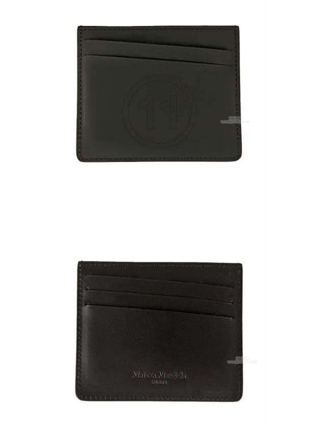 Number Logo Calf Leather Card Wallet Black - MAISON MARGIELA - BALAAN 6