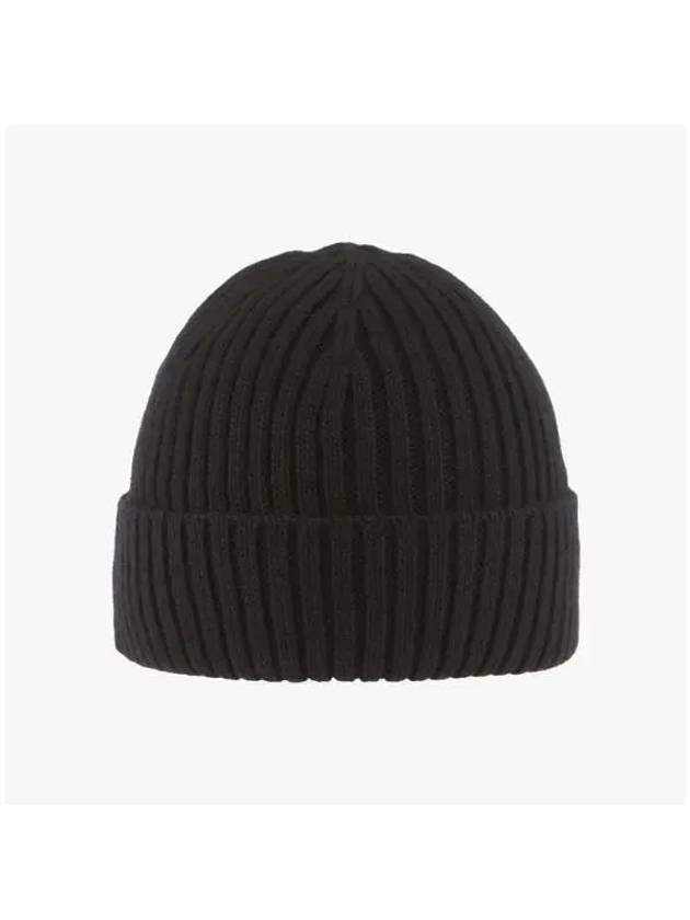 Bold Fox Head Patch Ribbed Beanie Black - MAISON KITSUNE - BALAAN 5