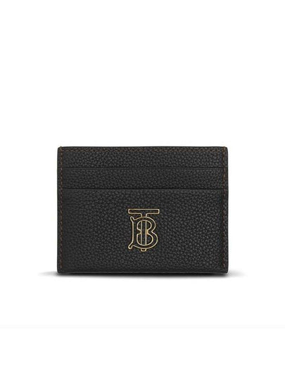 Grainy TB Logo Calfskin Card Wallet Black - BURBERRY - BALAAN 2