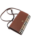 Vintage Check Leather Long Wallet Brown - BURBERRY - BALAAN 6